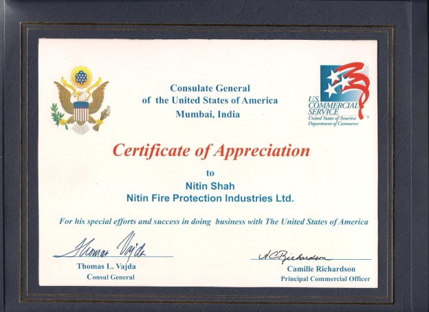 US CONSULATE APPRECIATION TO NMS - NFPIL - 3RD SEPT 2014.